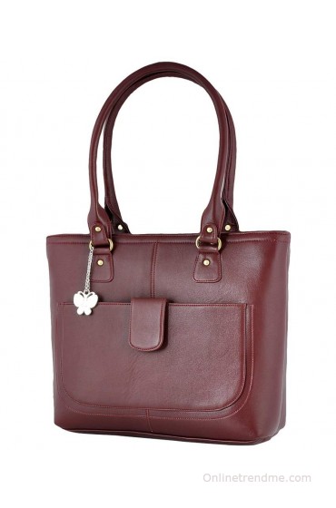 Butterflies Maroon Shoulder Bag